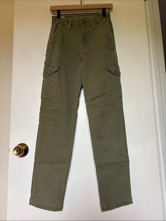 American Eagle Outfitters Pants - American Eagle Outfitters Olive Cargo Straight-Leg Pants